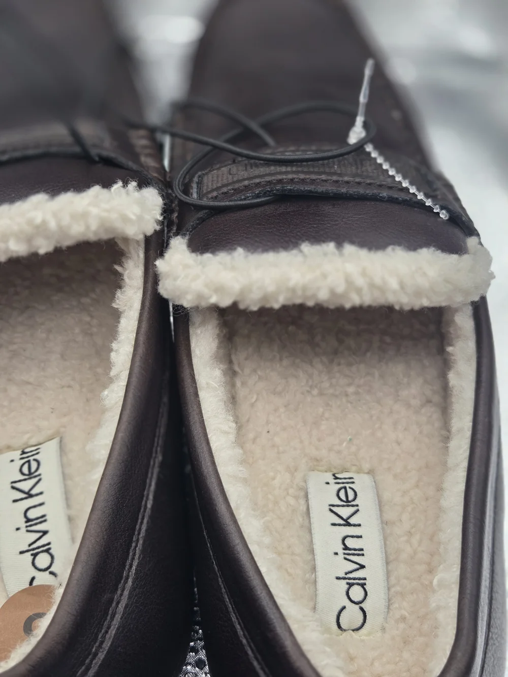 Calvin Klein Men’s Brown Leather Slip-On Moccasin